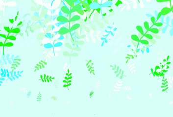 Light Green vector abstract pattern with leaves.