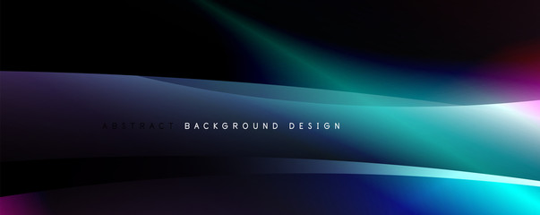 Wave liquid style lines with shadows and light on gradient background