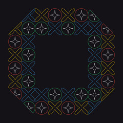 frame black dark retro pattern flower cross circle