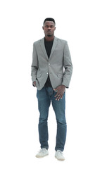 serious young business men . isolated on white