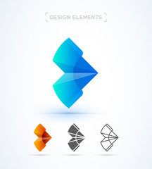 Crystal arrow logo template. Play icon