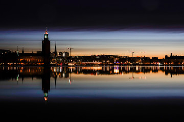 Fototapeta premium Stockholm, Sweden The Stockholm City Hall at dawn.