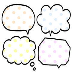吹き出しセット　枠　水玉　ドット