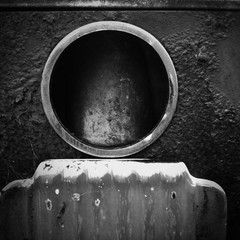 Close up detail of an old abandoned broken down Petrol Pump in the west coast Tasmanian mining town...