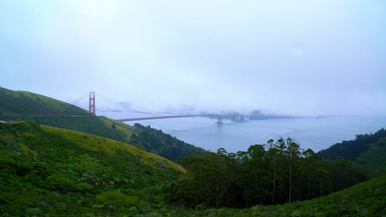 A foogy day in San Francisco - Golden Gate Bridge in the mist
