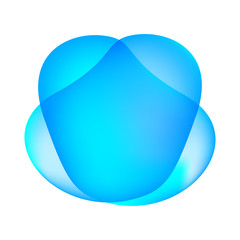 flat blob blue isolated on white for background, simple drop fluid shape for graphic hipster card, for cover poster or flyer brochure design, colorful minimal bubble blot for element banner frame ad