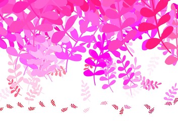 Obraz na płótnie Canvas Light Purple, Pink vector elegant wallpaper with leaves.