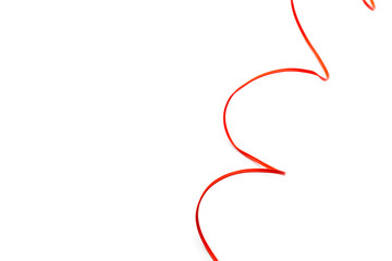 red double wire cable isolated on a white background