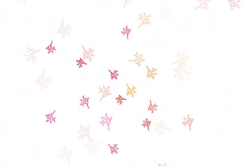 Light Red, Yellow vector doodle pattern with branches.