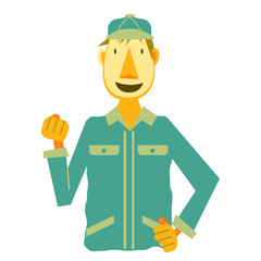 male mechanic face expression icon