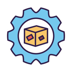 box carton packing in gear line and fill style