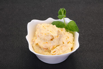 Curd with dry apricot