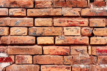 Fototapeta premium Texture, brick, wall, it can be used as a background. Brick texture with scratches and cracks