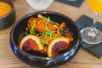 chicken wings with blood oranges
