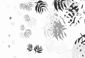 Fototapeta premium Light Gray vector abstract design with leaves.