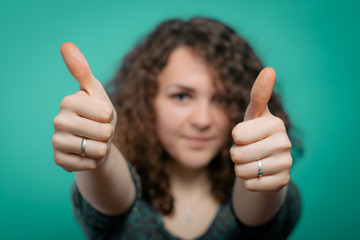 Woman Showing Thumb Up