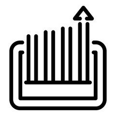 Finance graph tablet icon. Outline finance graph tablet vector icon for web design isolated on white background