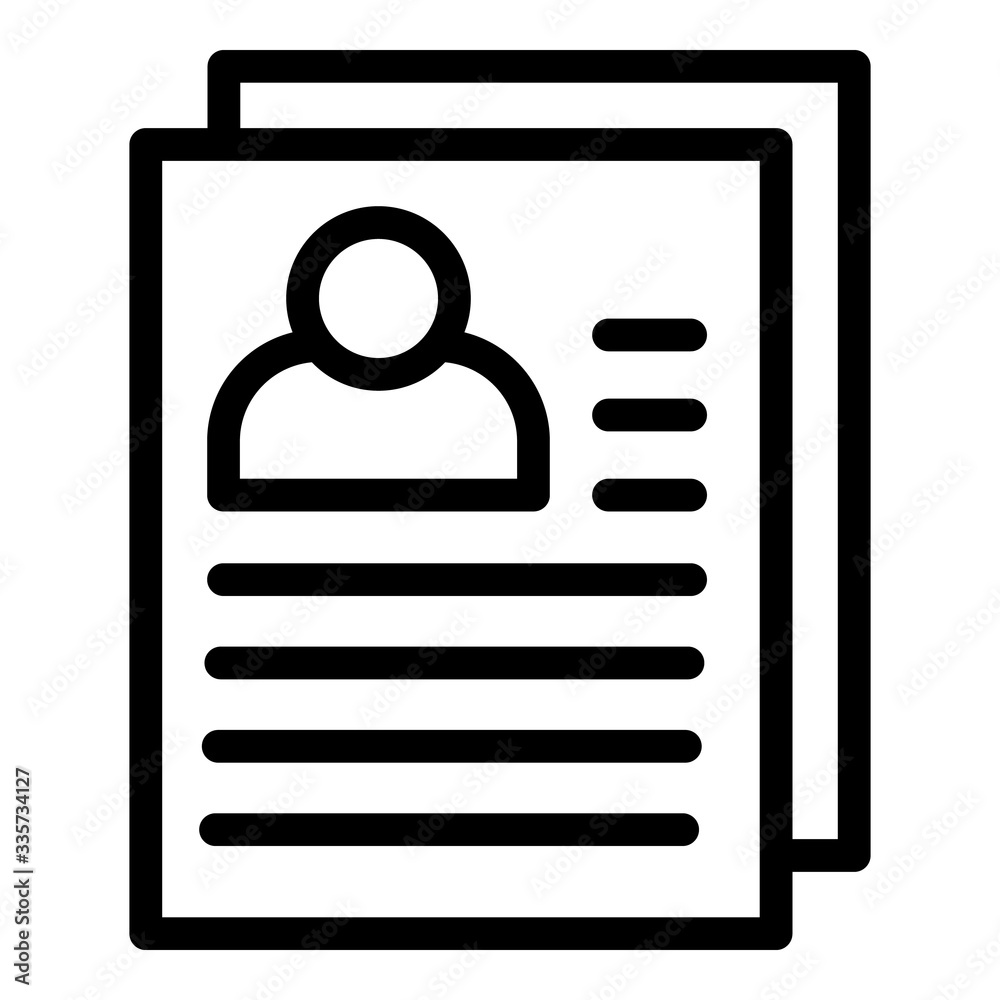 Poster statistic cv paper icon. outline statistic cv paper vector icon for web design isolated on white bac