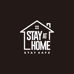 Stay at home vector illustration