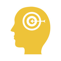profile with target arrow mental health silhouette style icon