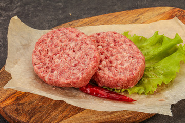 Raw beef cutlet for burger