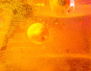 Pretty fruits shot underwater