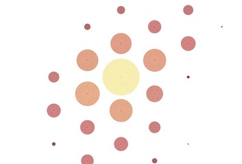 Light Red, Yellow vector template with circles.