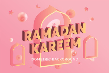 ramadan kareem isometric background gradient concept