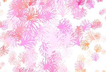 Fototapeta na wymiar Light Pink, Yellow vector abstract design with leaves.
