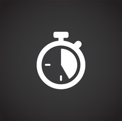 Stopwatch related icon on background for graphic and web design. Creative illustration concept symbol for web or mobile app
