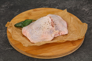 Raw chicken hip with spices