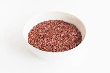 riceberry on the bowl with isolated background