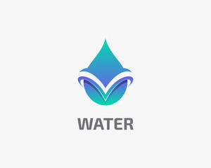 Water drop logo. Liquid gas oil logo