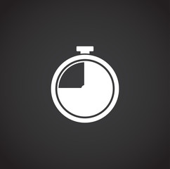 Stopwatch related icon on background for graphic and web design. Creative illustration concept symbol for web or mobile app