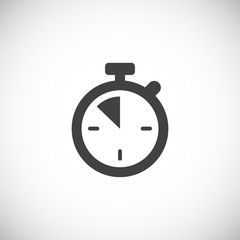 Stopwatch related icon on background for graphic and web design. Creative illustration concept symbol for web or mobile app