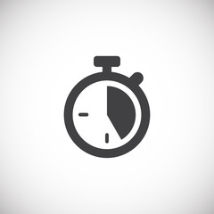 Stopwatch related icon on background for graphic and web design. Creative illustration concept symbol for web or mobile app