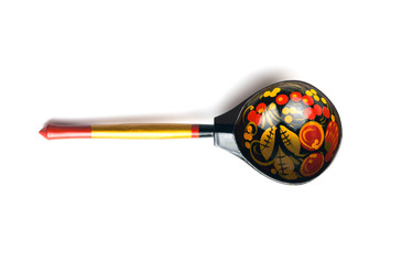 Spoon in russian tradition Art Khohloma design isolated on white background