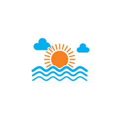 Sunset sunrise related icon on background for graphic and web design. Creative illustration concept symbol for web or mobile app