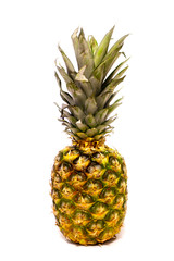 A beautifull juicy green pineapple on white background