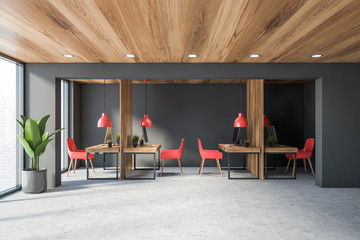 Gray open space office interior