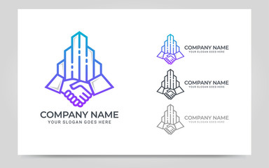 Real estate abstract modern logo. Building editable logo design