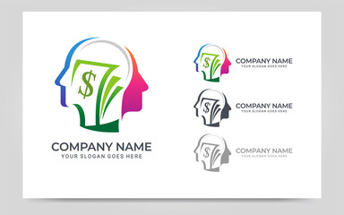 Modern people finance investment logo design. Abstract logo design