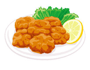 鳥の唐揚げのイラスト