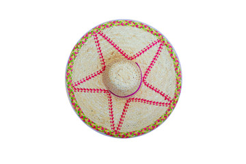 Wicker pattern on hat isolated on white background