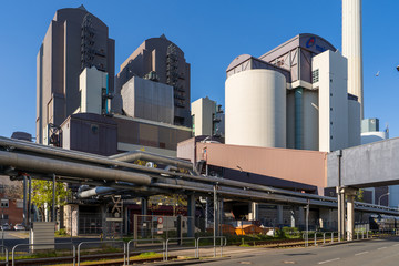 04.04.2020: Riverside power station along the River Main, Frankfurt.