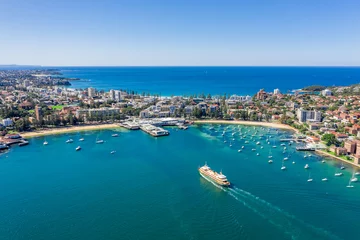 Poster Aerial view on famous Manly Wharf and Manly, Sydney, Australia. © PicMedia