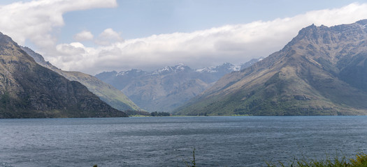 Halfway bay on western shore of Wakatipu lake, from Devil Staircase, New Zealand