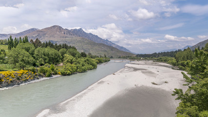 road 6 bridge on Shotover river, at Quail Rise, New Zealand