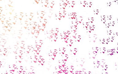 Light Pink, Yellow vector backdrop with lines, triangles.