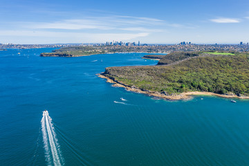 Aerial view on Dobroyd Head, Sydney, Australia.